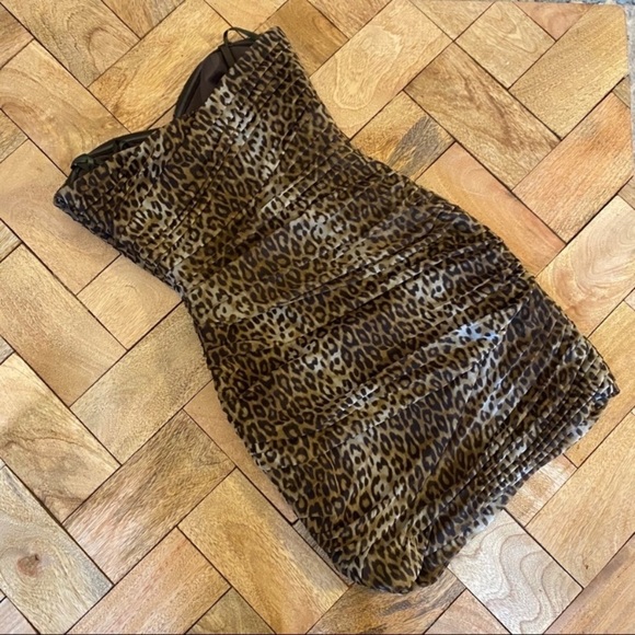 SOLD - BCBG MaxAzria Winnie Leopard Print Dress - Picture 4 of 14